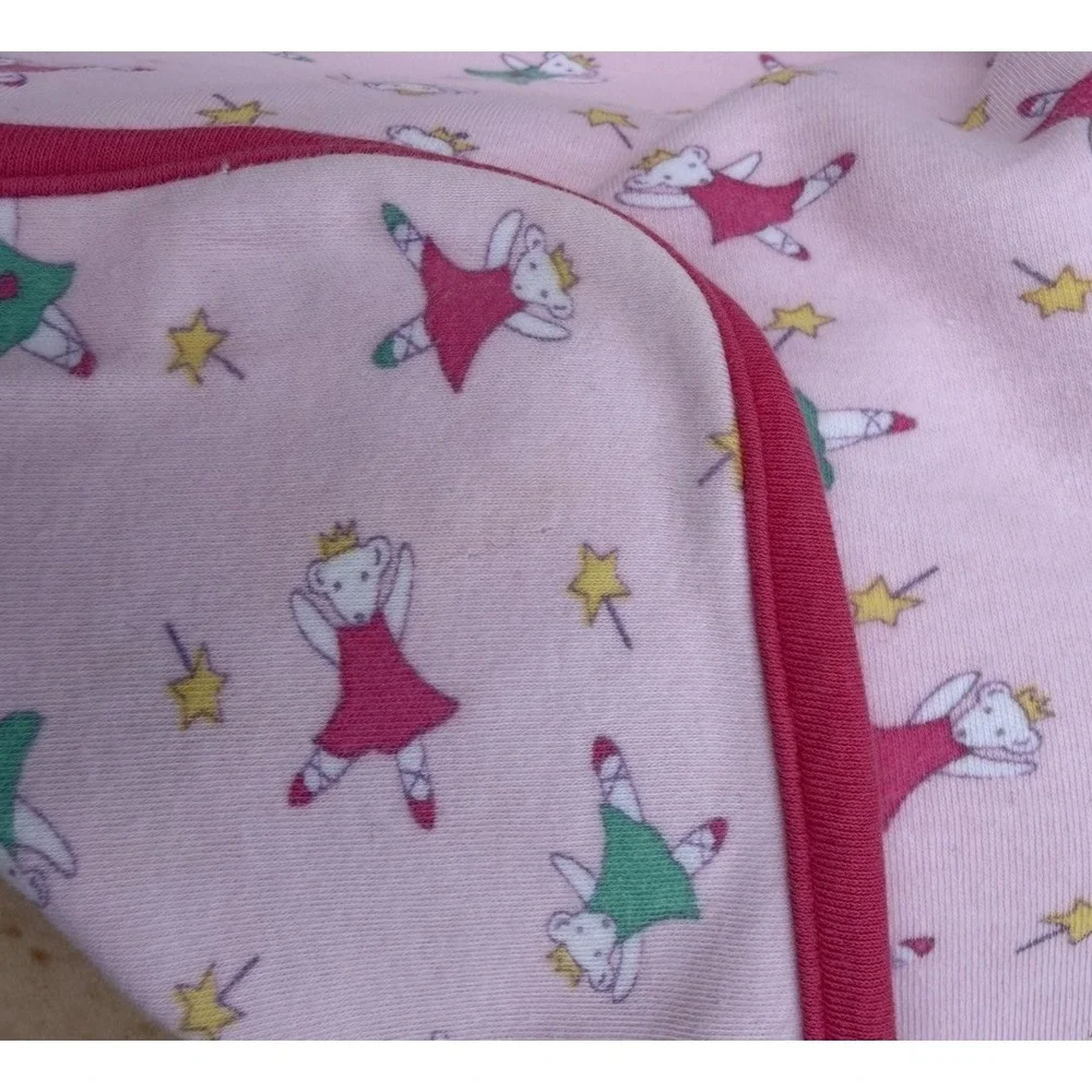 Vintage Gymboree Rainbow Tag Princess Ballerina Mouse Baby‎ Blanket RARE
